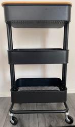 MOOIE IKEA ROLKAST MET DEKSEL, ZWART, 35x45x77 CM., Ophalen, Minder dan 50 cm, Zwart, Zo goed als nieuw