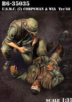 H-297,RESIN FIGUREN 1-35,B6-35035,U.S.M.C. (7) Corpsman &WIA, Ophalen of Verzenden, Nieuw