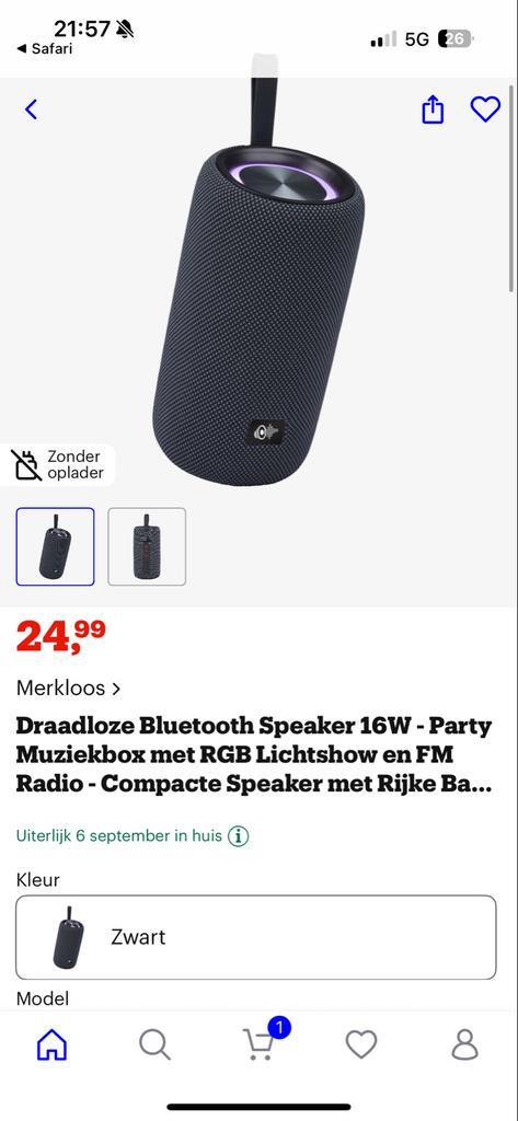 Bluetooth Speaker 16W met RGB Lichtshow, Audio, Tv en Foto, Luidsprekers, Nieuw, Overige typen, Minder dan 60 watt, Overige merken