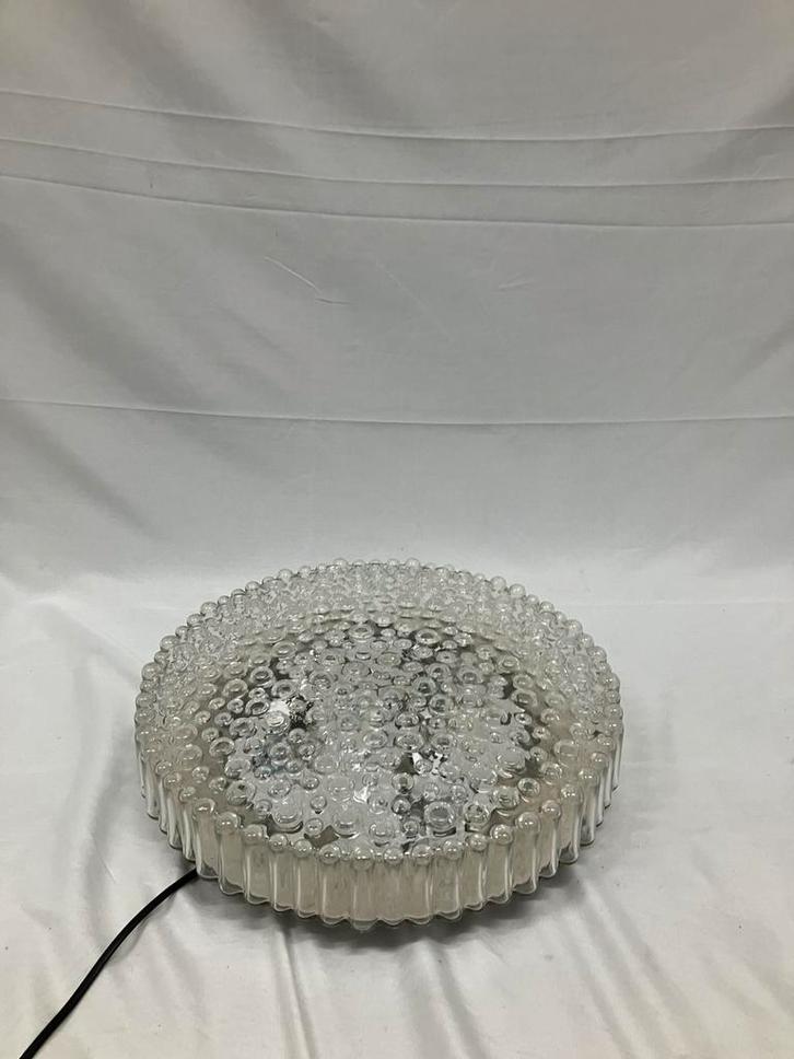 Vintage glazen bubbel plafondlamp 38 cm doorsnede!, Huis en Inrichting, Lampen | Plafondlampen, Gebruikt, Glas, Ophalen of Verzenden