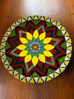 Mooie decoratieve glazen schaal mozaiek 45cm, Antiek en Kunst, Ophalen of Verzenden