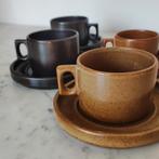 4x Vintage Brenne Gres de France koffie kop en schotel 1970', Ophalen of Verzenden