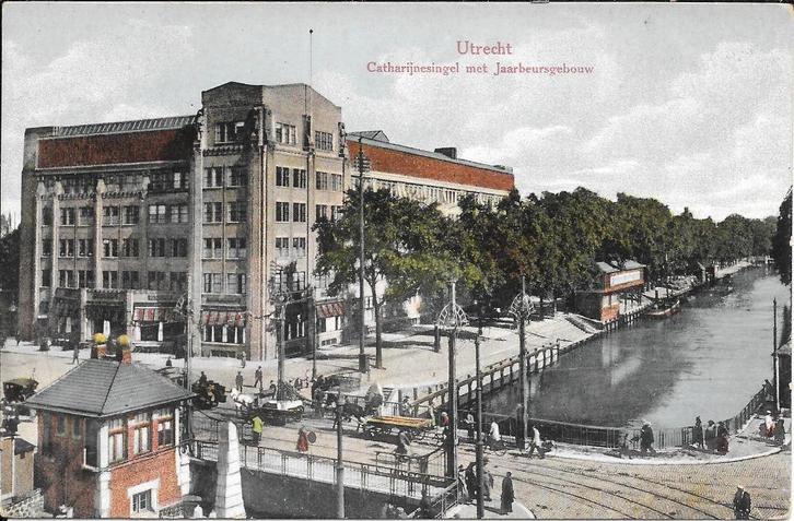 Utrecht, Catharijnesingel met Jaarbeursgebouw, Verzamelen, Ansichtkaarten | Nederland, Ongelopen, Utrecht, 1920 tot 1940, Ophalen of Verzenden