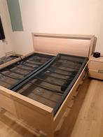 Tweepersoonsbed met Auping onderstel, Huis en Inrichting, Slaapkamer | Bedden, Ophalen, Overige materialen, Bruin, Tweepersoons