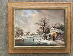 Schilderij Wintertafereel, Antiek en Kunst, Ophalen of Verzenden