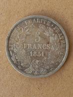 Frankrijk 5 francs 1851 zilver, Ophalen of Verzenden, Frankrijk, Zilver