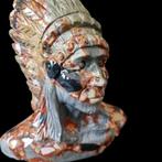 indiaan sculptuur 1.6kg 16x14cm edelstenen mineralen, Ophalen of Verzenden, Zo goed als nieuw