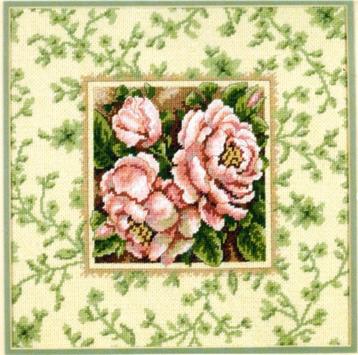 borduurpakket ROSES on Toile needlepoint dimensions marti