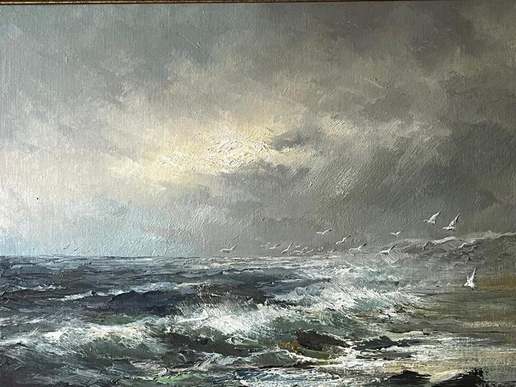 John Bevort, woeste zee met schuimkoppen, Antiek en Kunst, Kunst | Schilderijen | Klassiek, Ophalen