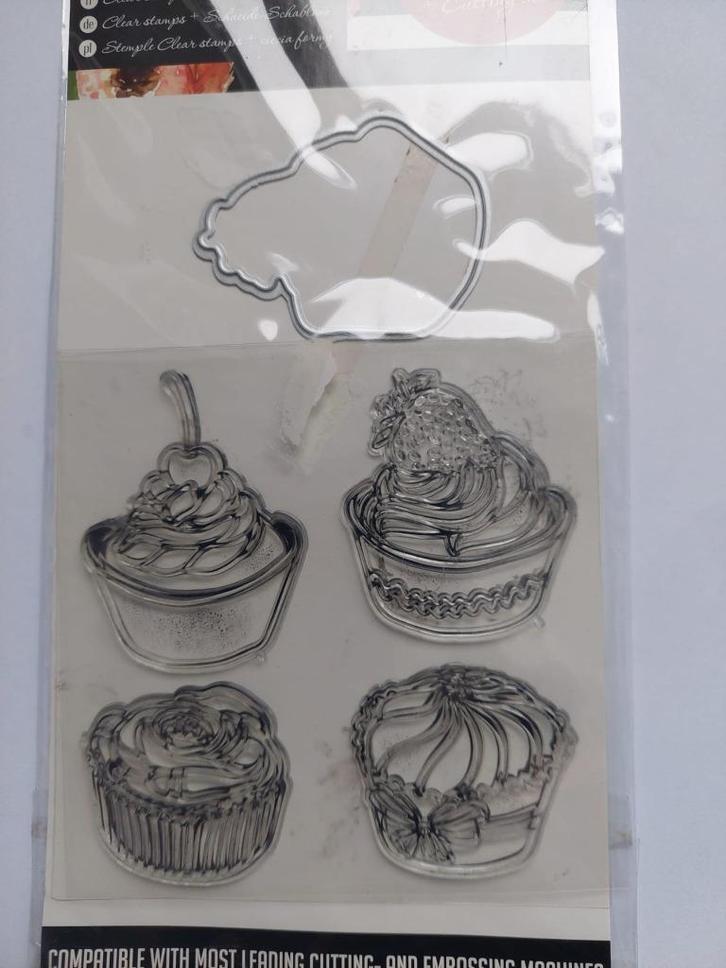 Clearstamps Cupcakes en stans, Hobby en Vrije tijd, Stempelen, Nieuw, Clearstamp, Ophalen