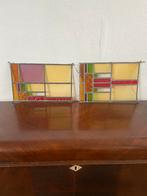 2 glas in lood raampjes  40x25,5 cm, Ophalen