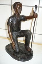 Fraai antiek bronzen beeld van een golfer, Ophalen of Verzenden, Brons