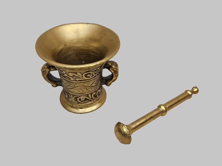 Kleine vijzel met Stamper ( Egita 1168 ), Antiek en Kunst, Antiek | Koper en Brons, Brons, Ophalen of Verzenden