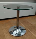 Bijzet tafeltje, Minder dan 55 cm, Gebruikt, Rond, Glas