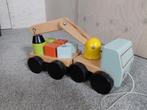 Ikea Houten Trekauto met Kraan en Blokken, Kinderen en Baby's, Speelgoed | Houten speelgoed, Ophalen of Verzenden, Gebruikt, Duw- of Trekspeelgoed