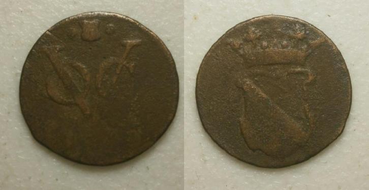 Utrecht VOC ½ Duit 1770, Postzegels en Munten, Munten | Nederland, Losse munt, 1 cent, Vóór koninkrijk, Ophalen of Verzenden