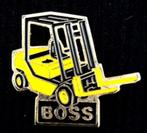 Boss heftruck pin- geel zwarte uitvoering, Verzenden, Nieuw, Transport, Speldje of Pin