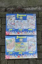 2 Jan van Haasteren puzzles 3 in 1, Ophalen of Verzenden, 500 t/m 1500 stukjes, Gebruikt, Legpuzzel