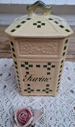 Antieke Franse voorraadpot FARINE, Clairefontaine Ségonite, Antiek en Kunst, Antiek | Keramiek en Aardewerk, Ophalen of Verzenden