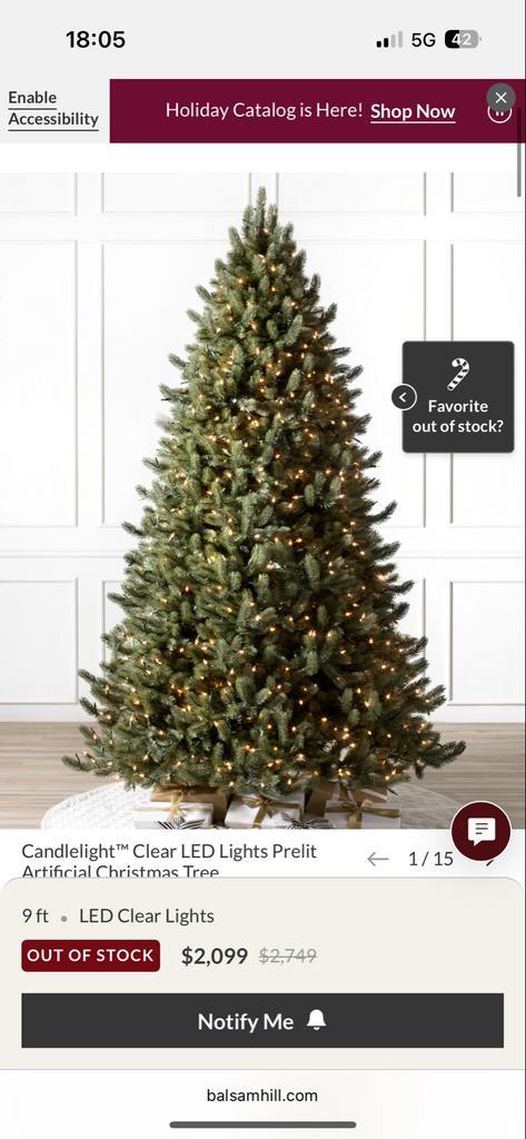 2x Balsam Hill Vermont White Spruce, Diversen, Kerst, Nieuw, Ophalen