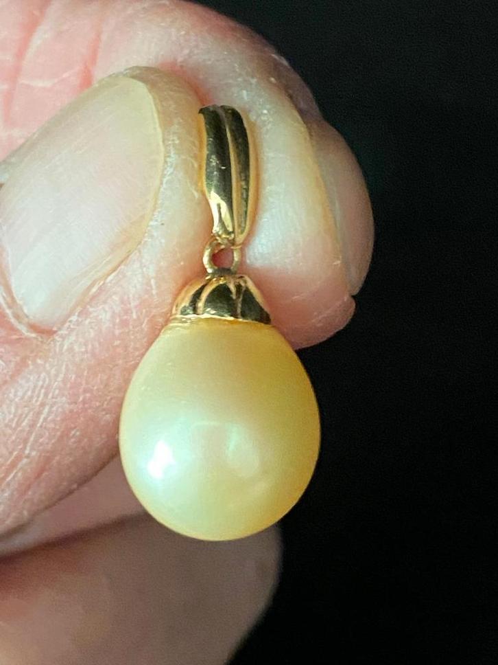 Klassieke hanger parel goud 750-18 karaat, Sieraden, Tassen en Uiterlijk, Antieke sieraden, Hanger, Goud, Verzenden