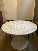 Marmeren eettafel diameter 110, Huis en Inrichting, Tafels | Salontafels, Ophalen, 100 tot 150 cm, Rond, Zo goed als nieuw