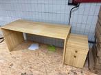 Bureau met kast hout kleur, Ophalen of Verzenden, Gebruikt