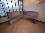 Taupe velvet eetkamer hoekbank 220x195 cm - Prima staat!, Ophalen of Verzenden, Gebruikt, Stof, Modern