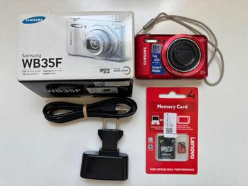 Samsung digitale smart camera WB35F Rood  met div. extra’s. beschikbaar voor biedingen