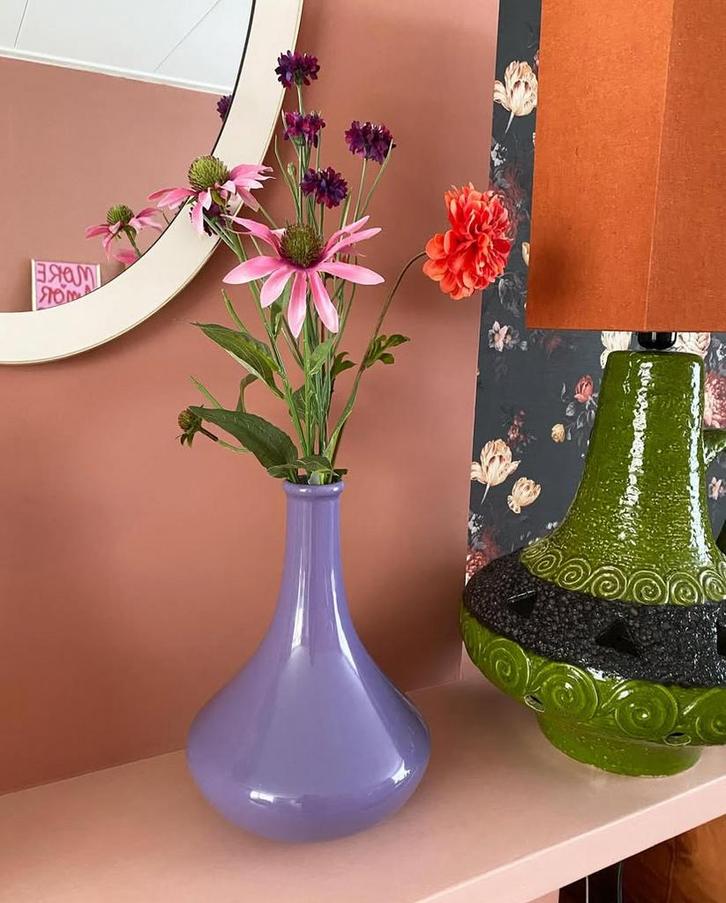 Grote Lila Vaas, Huis en Inrichting, Woonaccessoires | Vazen, Zo goed als nieuw, Overige kleuren, Minder dan 50 cm, Aardewerk of Porselein