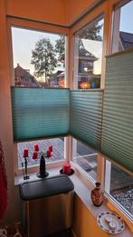 Luxaflex plisse gordijnen. Turquoise  groen, Ophalen, 50 tot 100 cm, Zo goed als nieuw, 150 tot 200 cm