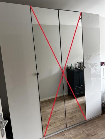 2x Hoogglans wit kastdeur voor IKEA Pax 229x50cm (Fardal)