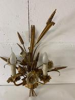 Vintage 'gouden' wheat wall lamp met bloemen : Franse stijl, Antiek en Kunst, Antiek | Lampen, Ophalen