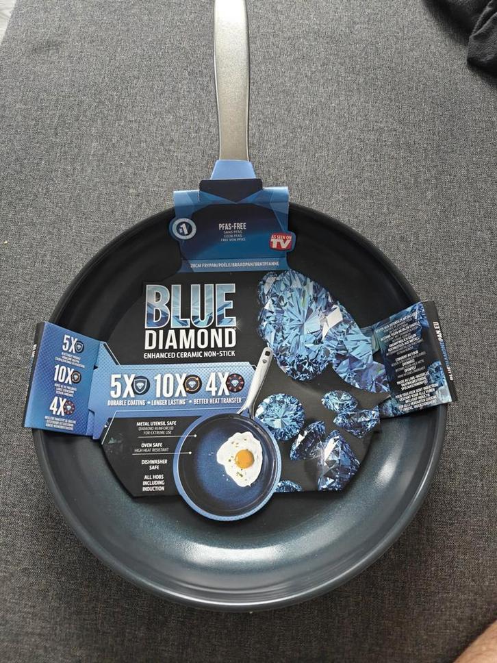 Blue diamond Pan, Induction, Dishwasher Safe, Oven-Safe, Huis en Inrichting, Keuken | Potten en Pannen, Nieuw, Ophalen