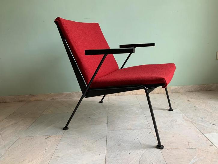Rietveld Oasestoel, Huis en Inrichting, Fauteuils, Zo goed als nieuw, Metaal, Stof, Minder dan 50 cm, Minder dan 75 cm, Ophalen