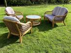 bamboe lounge set, tuinset rotan boho, Huis en Inrichting, Riet of Rotan, Gebruikt, Bohemian, Ophalen