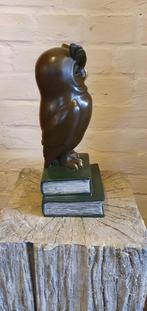 WIJZE UIL / BRONZEN BEELD / BRONS / 23 cm hoog, Antiek en Kunst, Ophalen of Verzenden