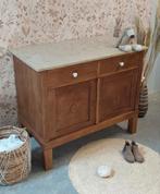 Vintage commode met marmerenblad babykamer dressoir  hout, 50 tot 70 cm, Ophalen of Verzenden, 90 tot 105 cm, 100 cm of meer