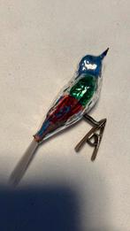 Vintage antieke kerstbal, vogeltje rood groen, Diversen, Kerst, Ophalen of Verzenden, Zo goed als nieuw