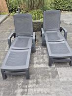 Ligbed Ligbedden wicker design antraciet, Tuin en Terras, Ophalen, Gebruikt, Kunststof, Verstelbaar