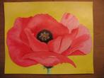 Handgeschilderd: KLAPROOS schilderij (33 x 41 cm.), Ophalen, Minder dan 50 cm, Oorspronkelijke maker, Nieuw