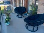 Twee zwarte loungestoelen te koop, Tuin en Terras, Ophalen, Zo goed als nieuw, 2 zitplaatsen