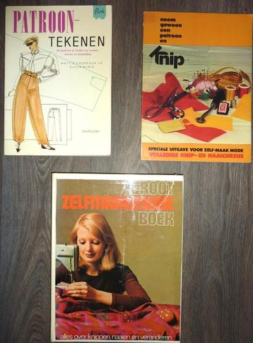 3x boeken Patroontekenen/Knip Naaicursus/KNIP Zelfmaakmode beschikbaar voor biedingen