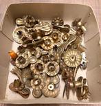 Doos net goudkleurige kerstboom kaarsenknijpers, Diversen, Kerst, Ophalen of Verzenden, Gebruikt