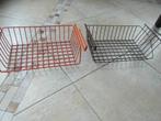 vintage draadmand hangmand voor aan kastplank in bruin, Ophalen of Verzenden