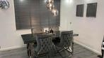 Eettafel Eric Kuster Richmond stijl smoke glas 90x200, Huis en Inrichting, Ophalen
