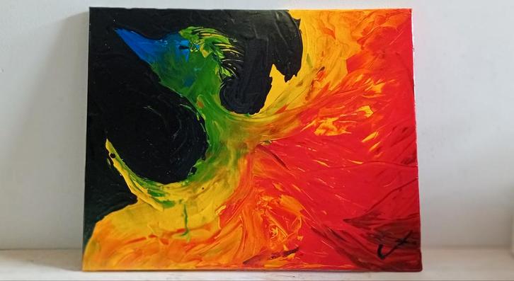 Candelix - De as van het leven - Origineel Schilderij, Antiek en Kunst, Kunst | Schilderijen | Abstract, Ophalen of Verzenden