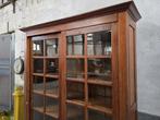 XL Antieke Vitrine Kast Grenen | Vintage Grote Vitrinekast, Antiek en Kunst, Antiek | Meubels | Kasten, Ophalen of Verzenden
