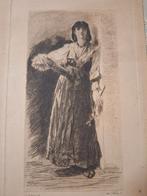 Ets Italiaanse Vrouw wim steelink, Antiek en Kunst, Kunst | Etsen en Gravures, Ophalen of Verzenden