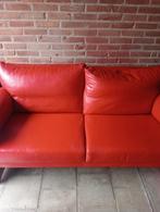 gratis 2 zits bankstel leren bankstel kleur rood, Ophalen, Gebruikt, Hout